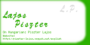 lajos piszter business card